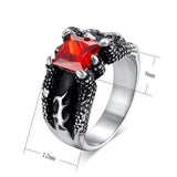 Dark Titanium Red Ruby Ring