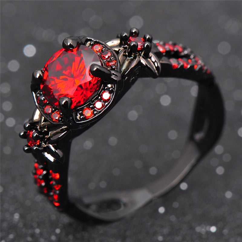 Titanium Red Ruby Ring
