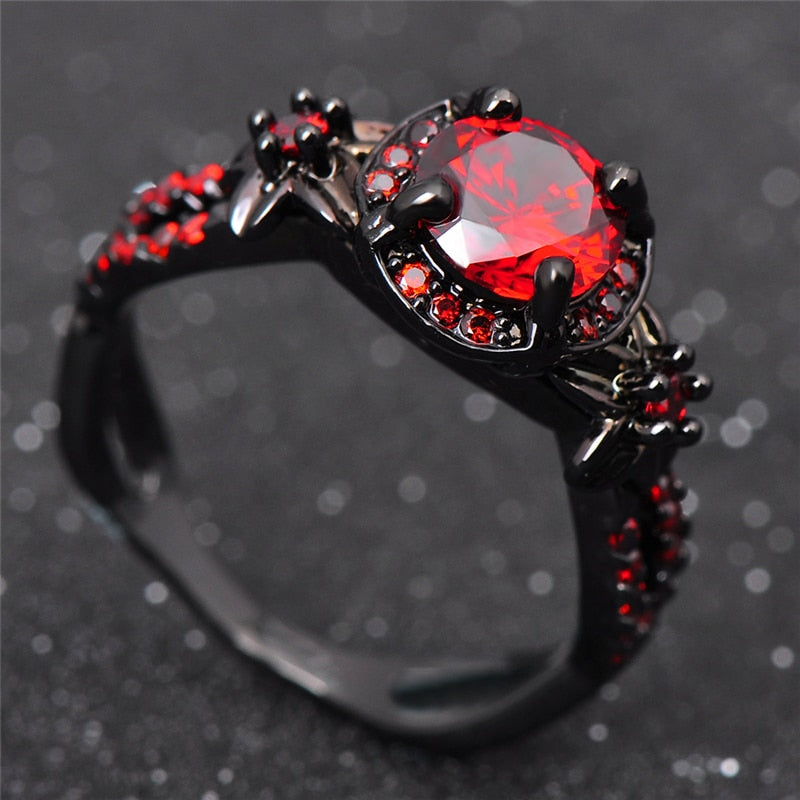 Titanium Red Ruby Ring