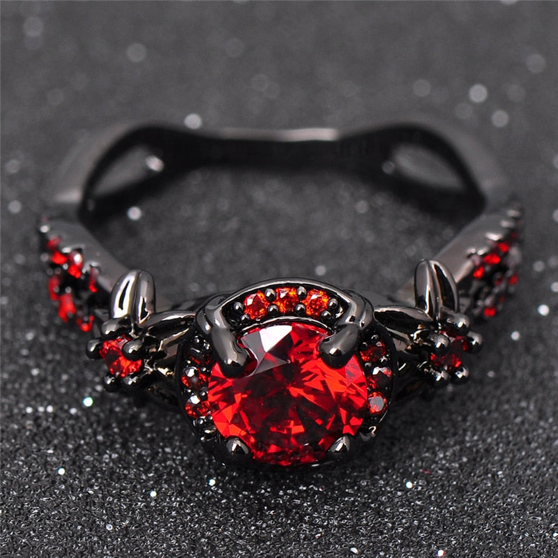 Titanium Red Ruby Ring