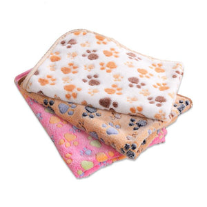 SOFT PAW PRINT CAT / DOG FLEECE BLANKETS