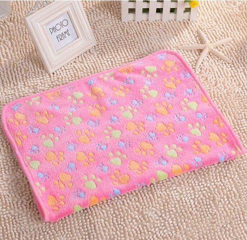 SOFT PAW PRINT CAT / DOG FLEECE BLANKETS