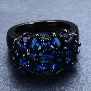 Titanium Vintage Blue Sapphire Ring