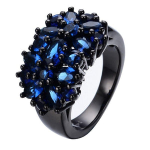 Titanium Vintage Blue Sapphire Ring