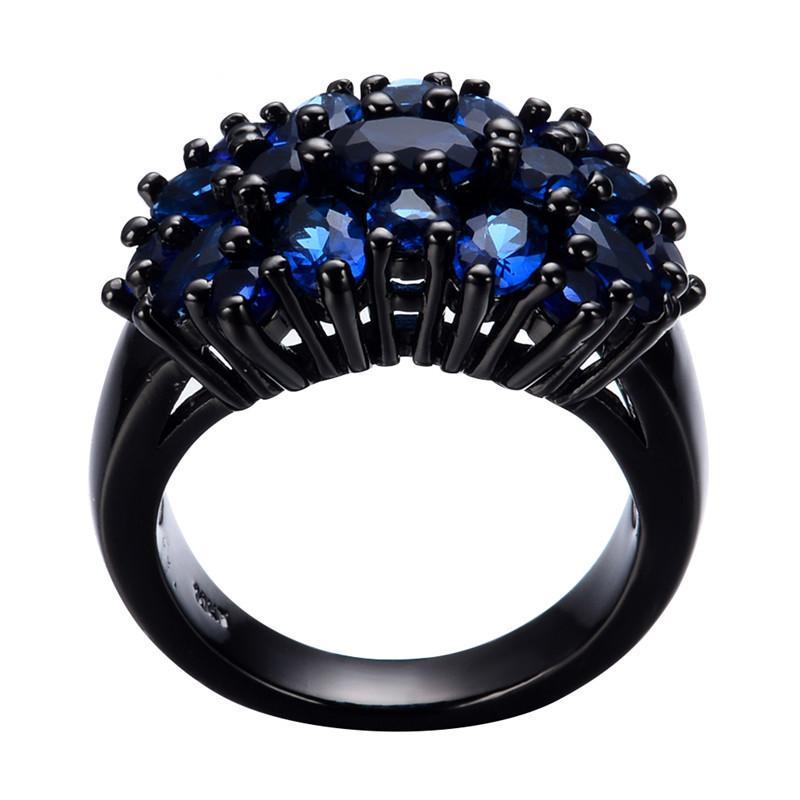 Titanium Vintage Blue Sapphire Ring