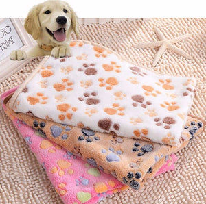 SOFT PAW PRINT CAT / DOG FLEECE BLANKETS