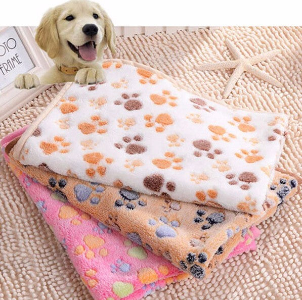 SOFT PAW PRINT CAT / DOG FLEECE BLANKETS