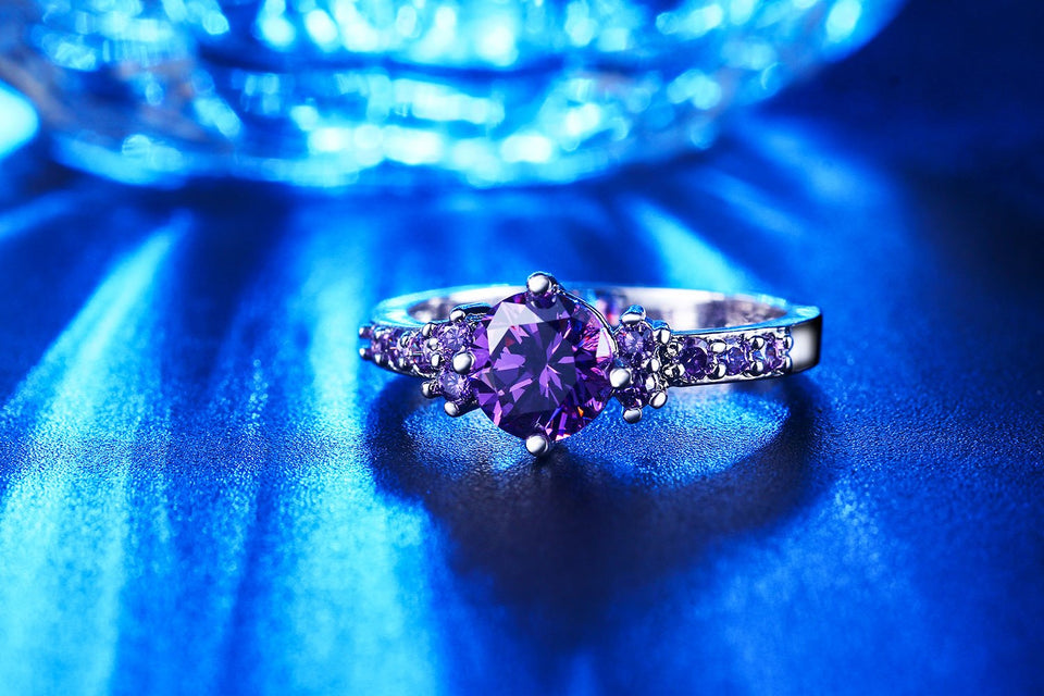 Dream Purple Amethyst Titanium Ring