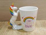 " I don't believe in humans" Unicorn Mug - 3D Ceramic Coffee Cup