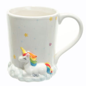 Magical Ceramic Rainbow Unicorn Mug - Cute Quirky Rainbow Clouds Unicorn Mug