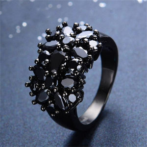 Titanium Vintage Black Sapphire Ring