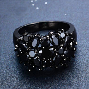 Titanium Vintage Black Sapphire Ring