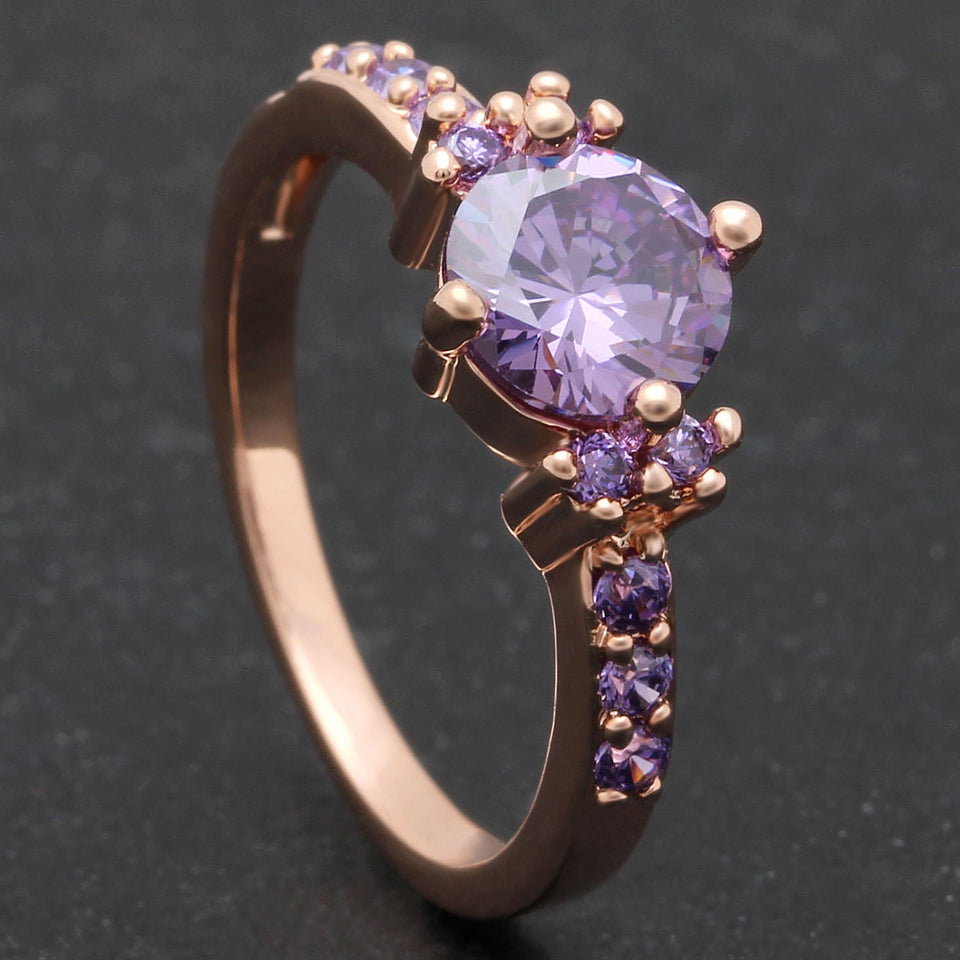 Dream Purple Amethyst Titanium Ring