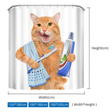 CUTE 3D CAT WATER-PROOF SHOWER CURTAIN