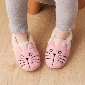 CUTE FLUFFY CAT PLUSH SLIPPERS FOR KIDS AND ADULTS