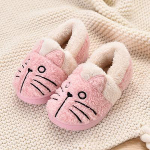 CUTE FLUFFY CAT PLUSH SLIPPERS FOR KIDS AND ADULTS