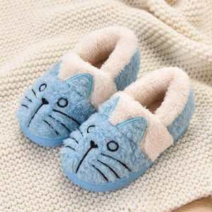 CUTE FLUFFY CAT PLUSH SLIPPERS FOR KIDS AND ADULTS