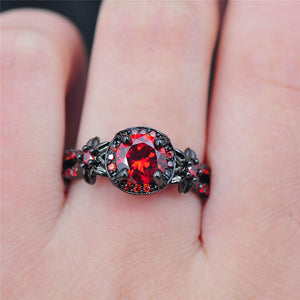 Titanium Red Ruby Ring