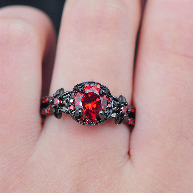 Titanium Red Ruby Ring