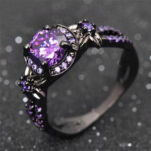 Purple Amethyst Titanium Ring