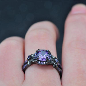 Purple Amethyst Titanium Ring