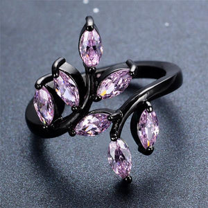 Pink Sapphire Leaf Ring