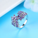 Purple Sapphire Leaves Ring