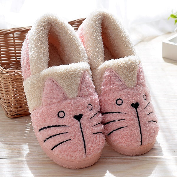 CUTE FLUFFY CAT PLUSH SLIPPERS FOR KIDS AND ADULTS