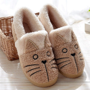 CUTE FLUFFY CAT PLUSH SLIPPERS FOR KIDS AND ADULTS