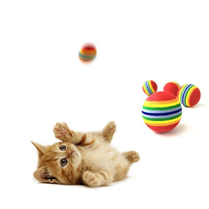 10PCS COLORFUL CAT TOY BALLS